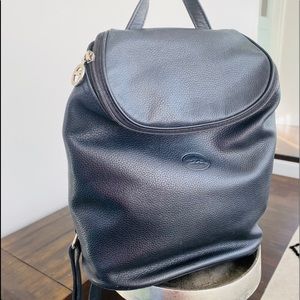 LONGCHAMP black pebbled leather backpack